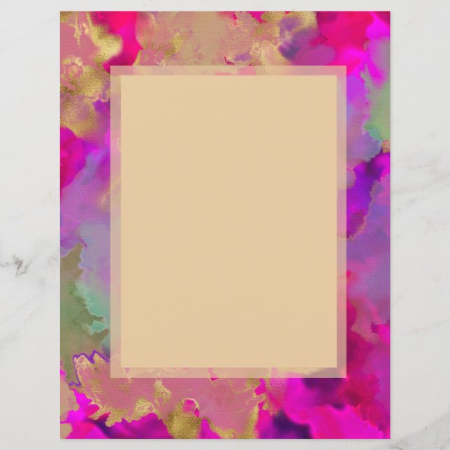 Convites de tinta mármore rosa, roxo e verde (Frente)