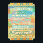 Convites de tíquete de Arco Personalizado<br><div class="desc">Estilo de Circo de Vintagem Personalizado,  Estilos de Tíquete de Estilo & Doe. O Retro convida você a personalizar facilmente.</div>