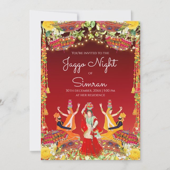 Convites de Wedding Jaggo como convites Jago (Frente)