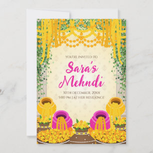 Convites digitais de Mehndi como convites de Dholk