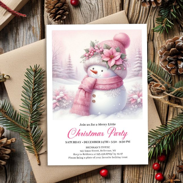 Convites Digitais de Natal para Crianças da Flores (Trendy Snowy Forest Kids Digital Christmas Invitation

)