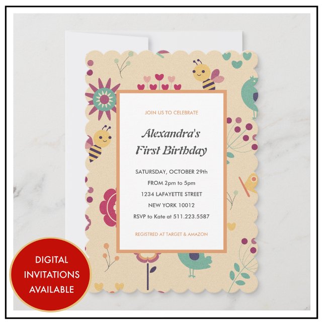 convites do 1º dia das abelhas primeiro aniversári (1st bee day invitations)