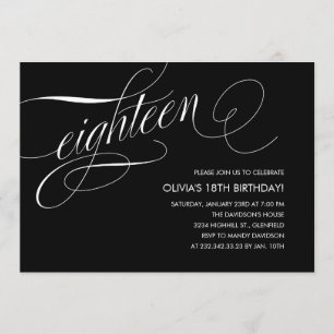 Convites do aniversário do contemporâneo 18os
