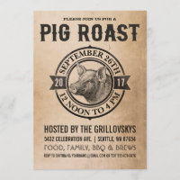 Convites do assado do porco do vintage
