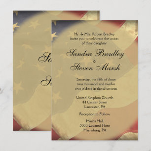 Convites do casamento da bandeira americana
