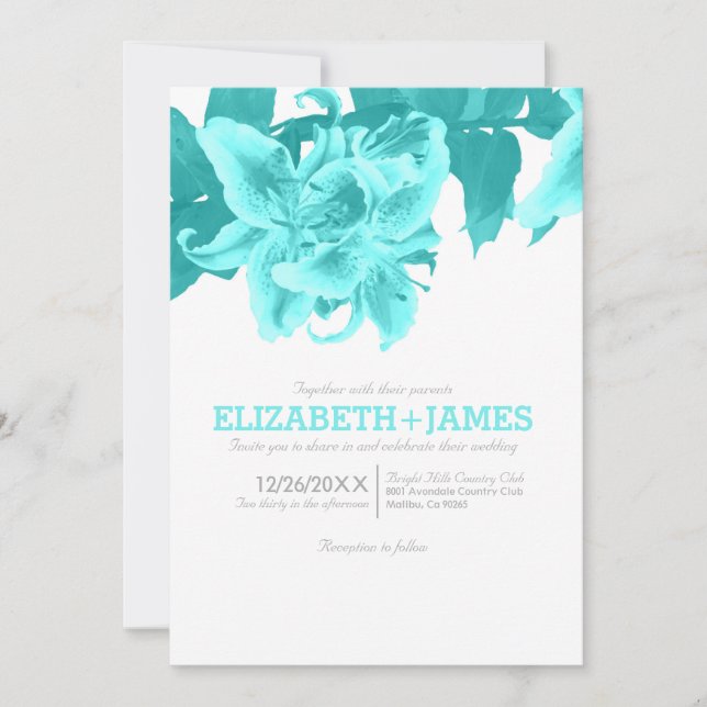 Convites do casamento da flor da cerceta (Frente)