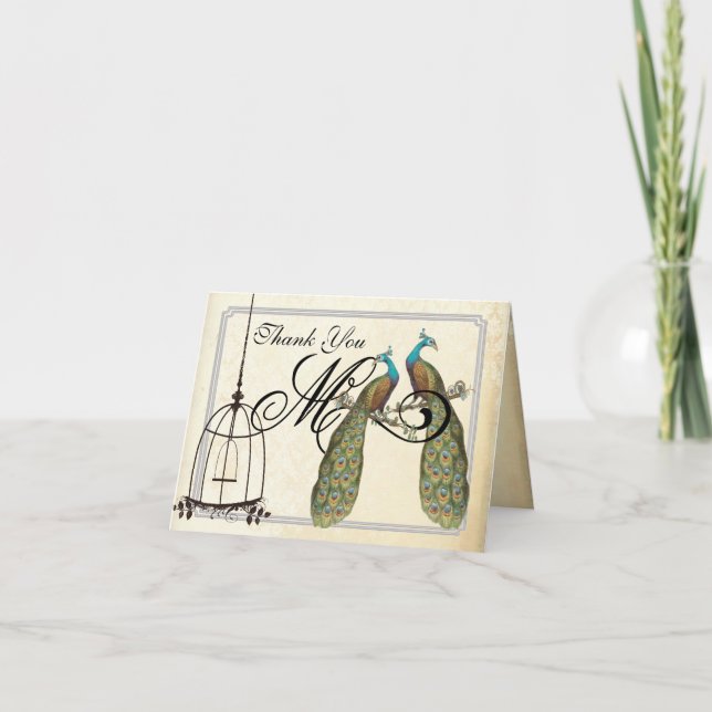 Convites do casamento da gaiola de pássaro dos (Frente)