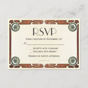 Convites do casamento de Nouveau RSVP da arte do