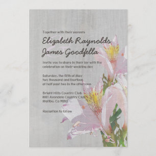 Convites do casamento do Alstroemeria do vintage