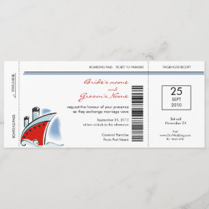 Convites do casamento do cruzeiro da passagem de