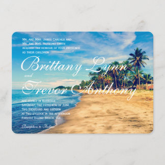 Convites do casamento do destino da praia das