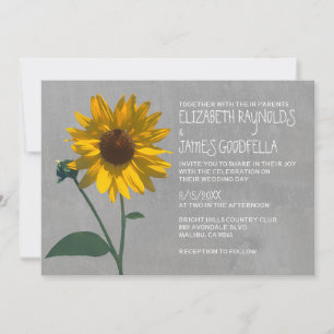 Convites do casamento do girassol