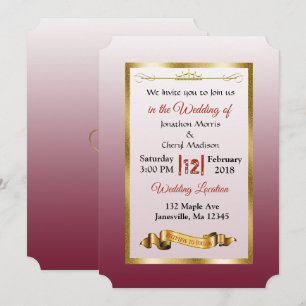 Convites do casamento do inclinação de Borgonha