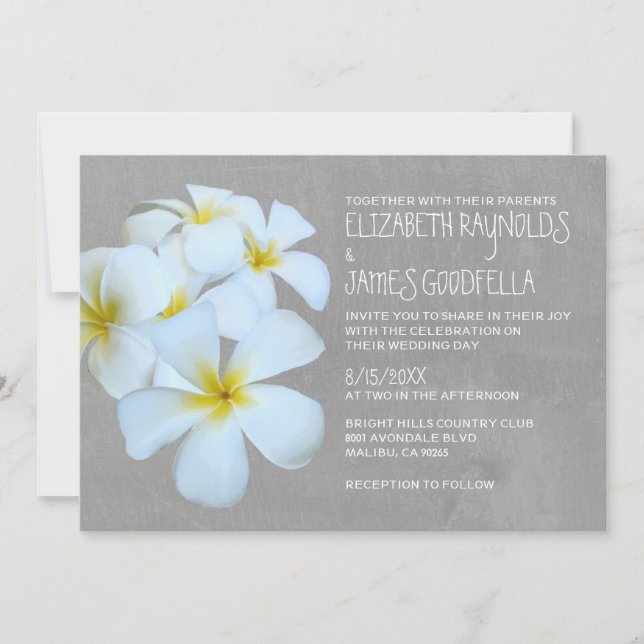 Convites do casamento do Plumeria (Frente)