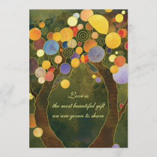 Convites do casamento do tema da árvore da verde