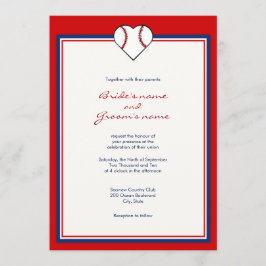 Convites do casamento do tema do basebol