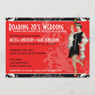 Convites do casamento do traje do Flapper dos anos