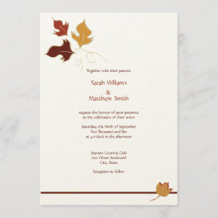Convites do casamento outono