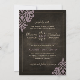 Convites do casamento tema damasco do quadro e do