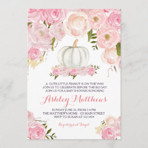 Convites do chá de fraldas da abóbora do bebê das
