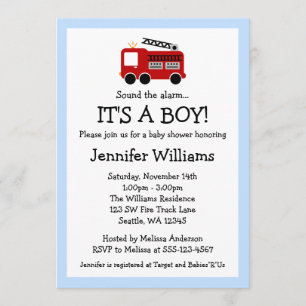 Convites do chá de fraldas do menino do carro de