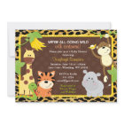 Convites do chá de fraldas dos amigos da selva do