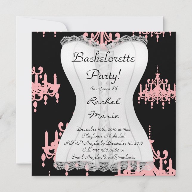 Convites do Designer de Festas de solteira CUTE (Frente)