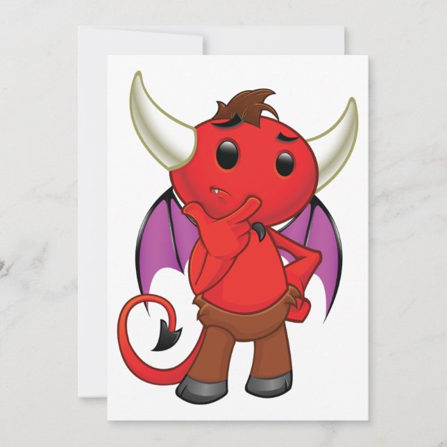 Convites do diabo vermelho dos desenhos animados (Frente)