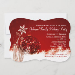 Convites do Feriado do Enfeites de natal Vermelho