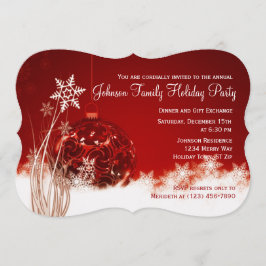Convites do Feriado do Enfeites de natal Vermelho
