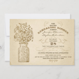 convites do jantar de ensaio do frasco de pedreiro