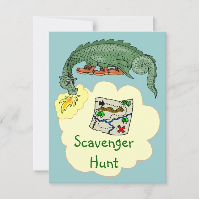 Convites do mapa do dragão & da caça ao tesouro do (Frente)