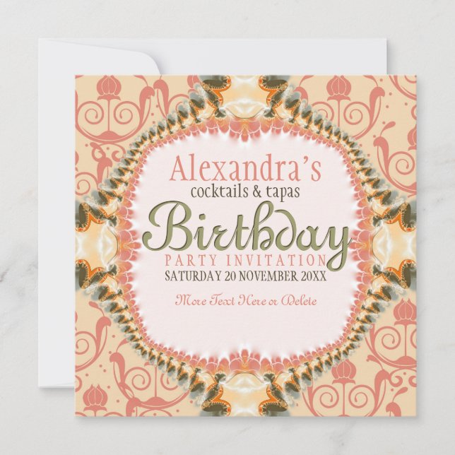 Convites do Partido Cocktail do Art Decor & Lace B (Frente)