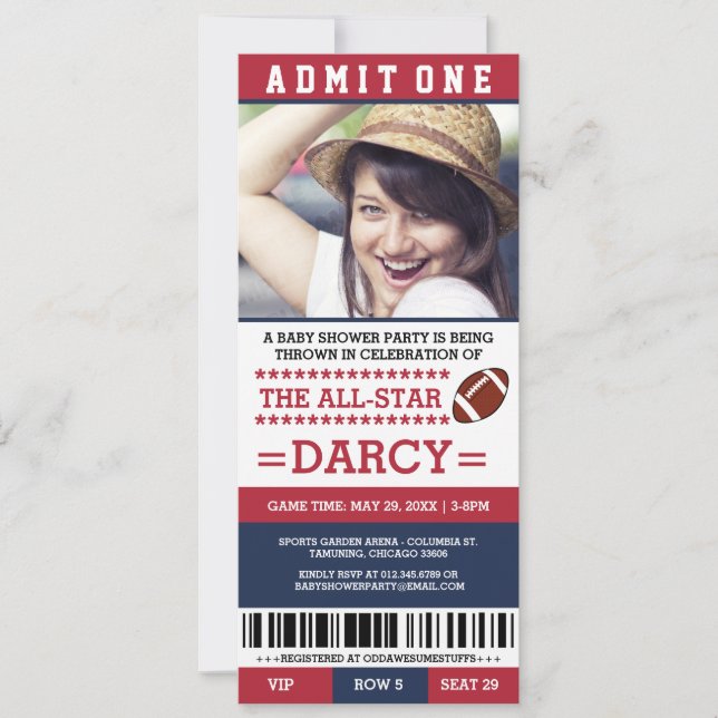 Convites do Partido do Chá de fraldas de Futebol (Frente)