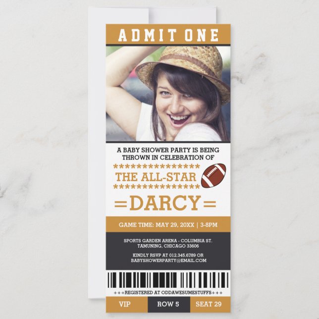 Convites do Partido do Chá de fraldas de Futebol (Frente)