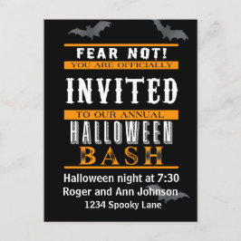 Convites do Partido do Halloween Negro e Laranja