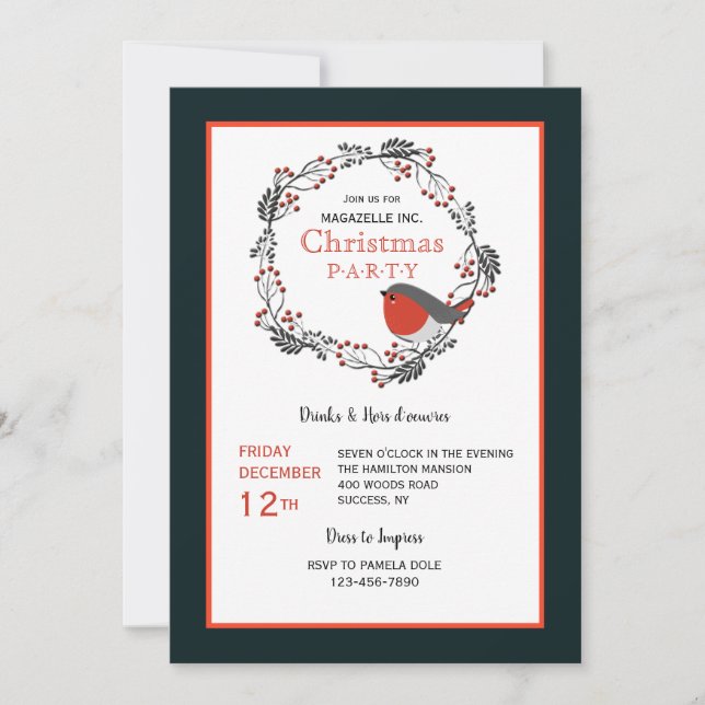 Convites do Partido Feriado de Férias Red Berries  (Frente)