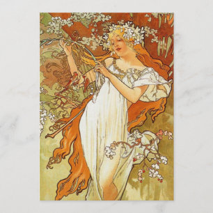 Convites do primavera de Nouveau Alphonse Mucha da