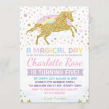 Convites do Rainbow Unicorn Birthday