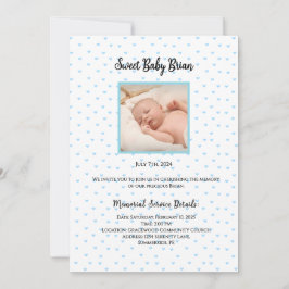 Convites do Serviço Memorial do Bebê Personalizado