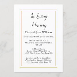 Convites do Serviço Memorial | Elegante Simples
