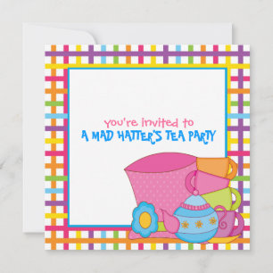 Convites do tea party do Hatter louco