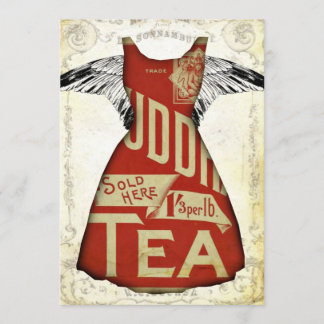 Convites do tea party vestidos no vermelho