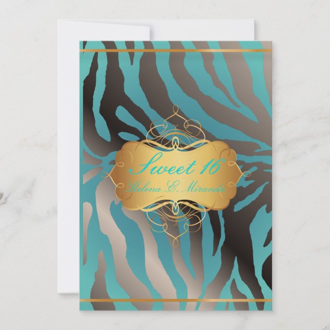 Convites Doce 16/Listras de Zebra (Frente)