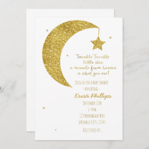 Convites Dourados & brancos da lua & do chá de