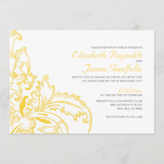 Convites Dourados do casamento do Flourish