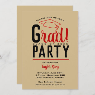 Convites Dourados para Festa de formatura Preta