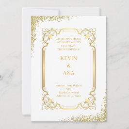 Convites Dourados sofisticados