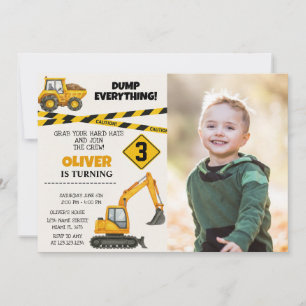 Convites Editáveis de Aniversário para Construção