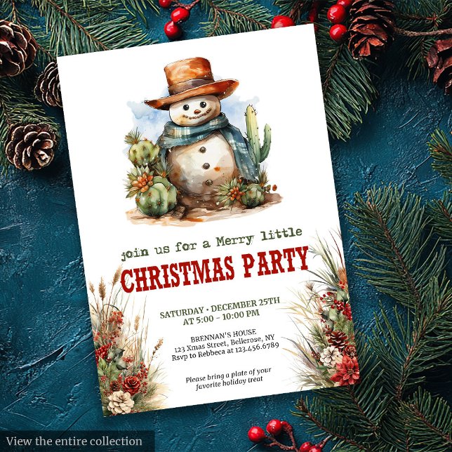 Convites editáveis para festa de Natal Yuletide Ye (Yuletide Yeehaw Christmas party editable invitation

)